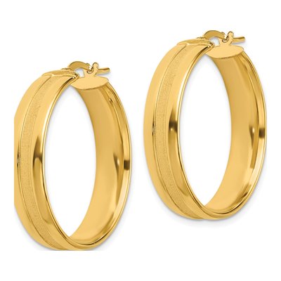 14K Yellow Gold 32mm Hoop Earrings – view 3