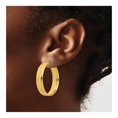 14K Yellow Gold 32mm Hoop Earrings – view 4
