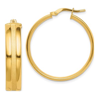 14K Yellow Gold 32mm Hoop Earrings