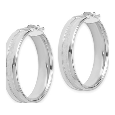 14K White Gold 32mm Hoop Earrings – view 2