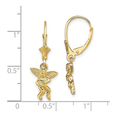 14K Yellow Gold Angel Leverback Earrings – view 5