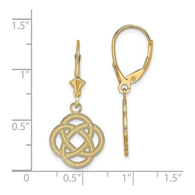 14K Yellow Gold Celtic Knot Leverback Earrings – view 5