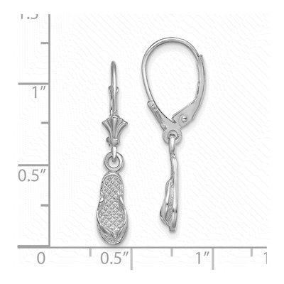 14K White Gold Flip-Flop Leverback Earrings – view 6