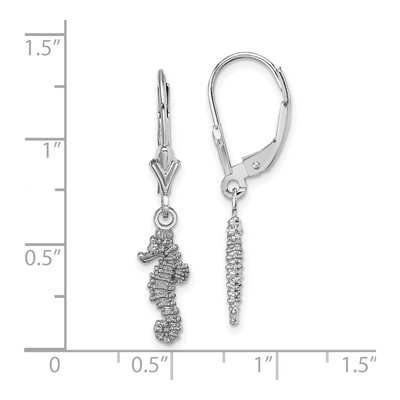 14K White Gold Snowflake Leverback Earrings – view 6