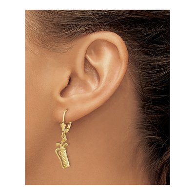 14K Yellow Gold Golf Bag Leverback Earrings – view 4