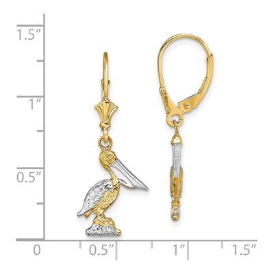14K Yellow Gold Pelican Leverback Earrings – view 5