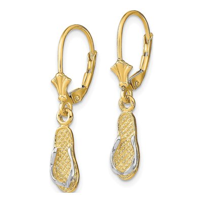 14K Yellow Gold Flip-Flop Leverback Earrings – view 3