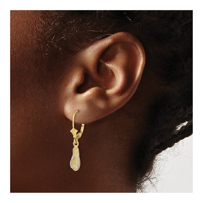 14K Yellow Gold Flip-Flop Leverback Earrings – view 4