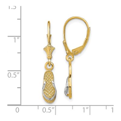 14K Yellow Gold Flip-Flop Leverback Earrings – view 5