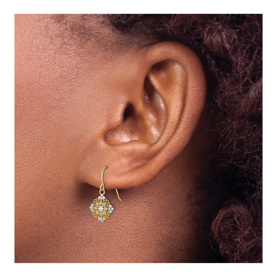 14K Yellow Gold Filigree Dangle Earrings – view 4