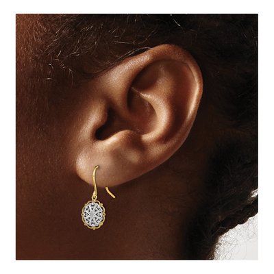 14K Yellow Gold Medallion Dangle Earrings – view 4