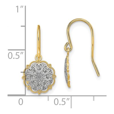 14K Yellow Gold Medallion Dangle Earrings – view 5