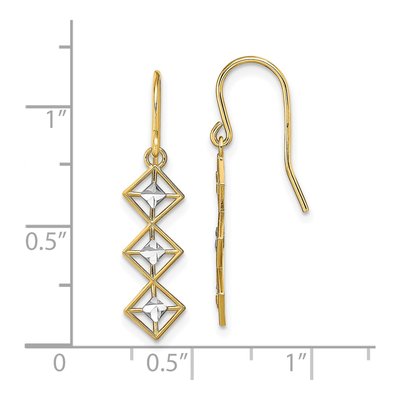 14K Yellow Gold Diamond-Cut Dangle Earrings – view 5