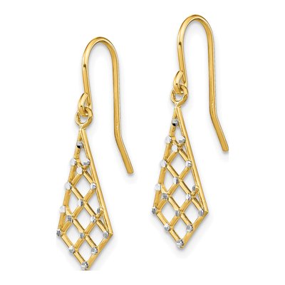 14K Yellow Gold Criss-Cross Dangle Earrings – view 3