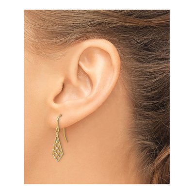 14K Yellow Gold Criss-Cross Dangle Earrings – view 4