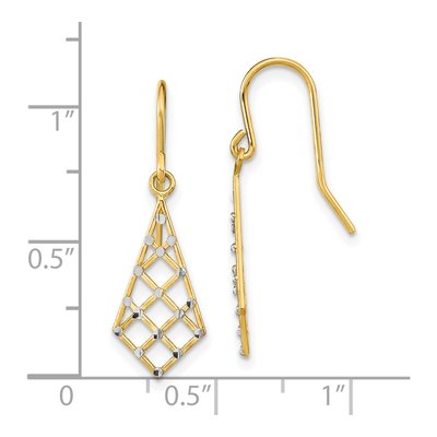 14K Yellow Gold Criss-Cross Dangle Earrings – view 5