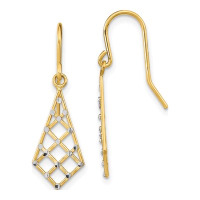 14K Yellow Gold Criss-Cross Dangle Earrings