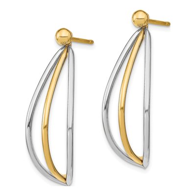 14K Yellow Gold Ball Jacket Dangle Earrings – view 2