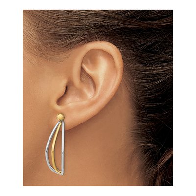 14K Yellow Gold Ball Jacket Dangle Earrings – view 3