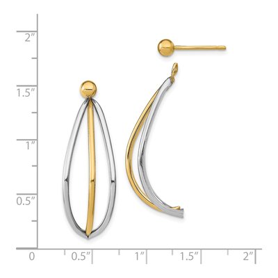 14K Yellow Gold Ball Jacket Dangle Earrings – view 4
