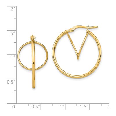 14K Yellow Gold Twisted Hoop Earrings – view 4