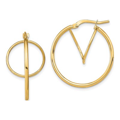 14K Yellow Gold Twisted Hoop Earrings