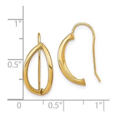 14K Yellow Gold Half Circle Dangle Earrings – view 5