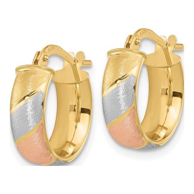 14K Yellow Gold 15mm Hoop Earrings – view 2