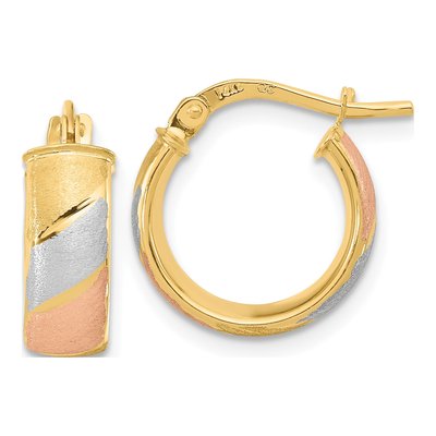 14K Yellow Gold 15mm Hoop Earrings