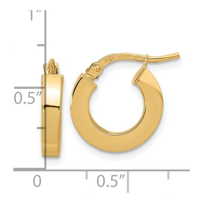 14K Yellow Gold 15mm Square Tube Hoop Earrings – view 4