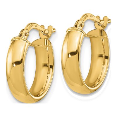 14K Yellow Gold 14mm Tube Hoop Earrings – view 2