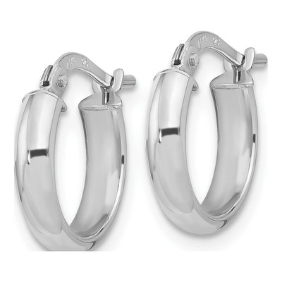 14K White Gold 14mm Tube Hoop Earrings – view 2