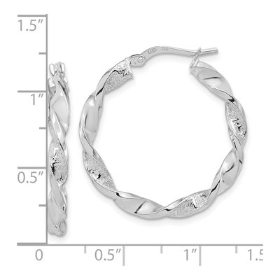 14K White Gold 29mm Twisted Hoop Earrings – view 4
