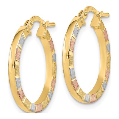 14K Yellow Gold Tube Hoop Earrings – view 2