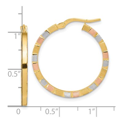 14K Yellow Gold Tube Hoop Earrings – view 4