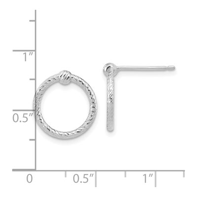 14K White Gold Twisted Circle Stud Earrings – view 4