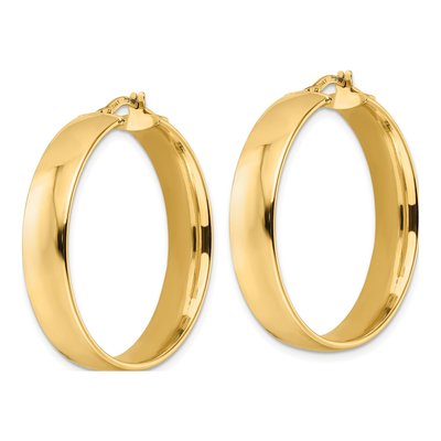 14K Yellow Gold 33mm Tube Hoop Earrings – view 3