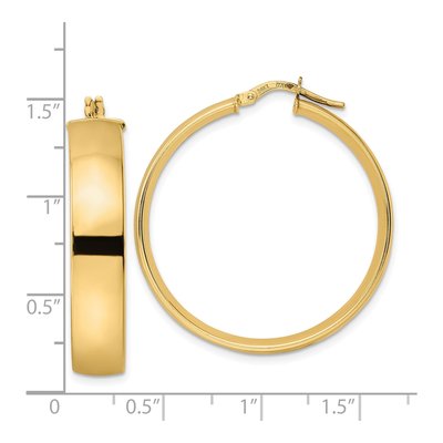 14K Yellow Gold 33mm Tube Hoop Earrings – view 5