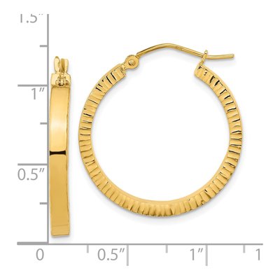 14K Yellow Gold Tube Hoop Earrings – view 4