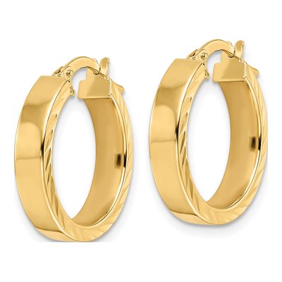14K Yellow Gold 19mm Tube Hoop Earrings – view 3