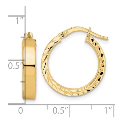14K Yellow Gold 19mm Tube Hoop Earrings – view 5