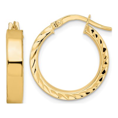 14K Yellow Gold 19mm Tube Hoop Earrings