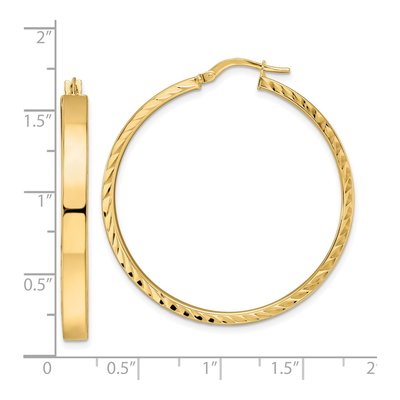 14K Yellow Gold 39mm Hoop Earrings – view 5