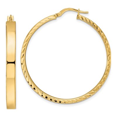 14K Yellow Gold 39mm Hoop Earrings
