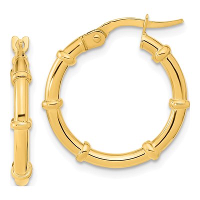 14K Yellow Gold 20mm Hoop Earrings