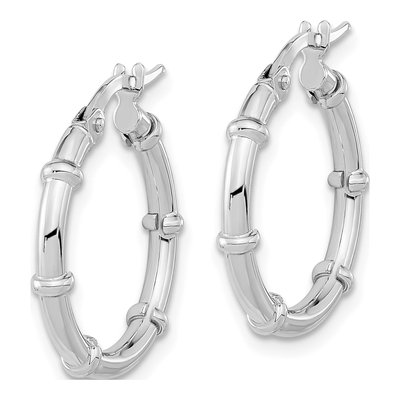 14K White Gold 20mm Hoop Earrings – view 2