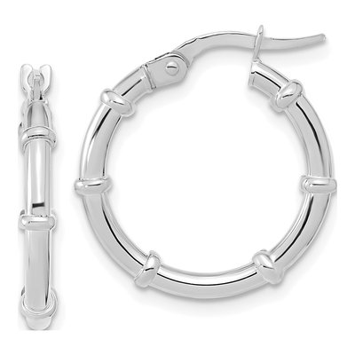 14K White Gold 20mm Hoop Earrings