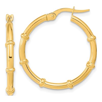 14K Yellow Gold 25mm Hoop Earrings