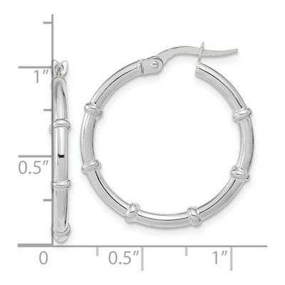 14K White Gold 25mm Fancy Hoop Earrings – view 3