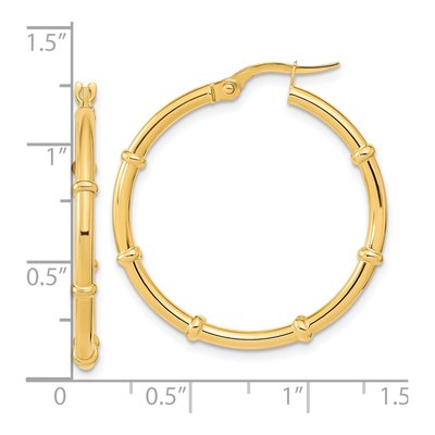 14K Yellow Gold 29mm Hoop Earrings – view 3